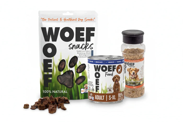 Proefpakket Woef Woef – natuurlijk hondenvoer van Woef Woef in verpakking