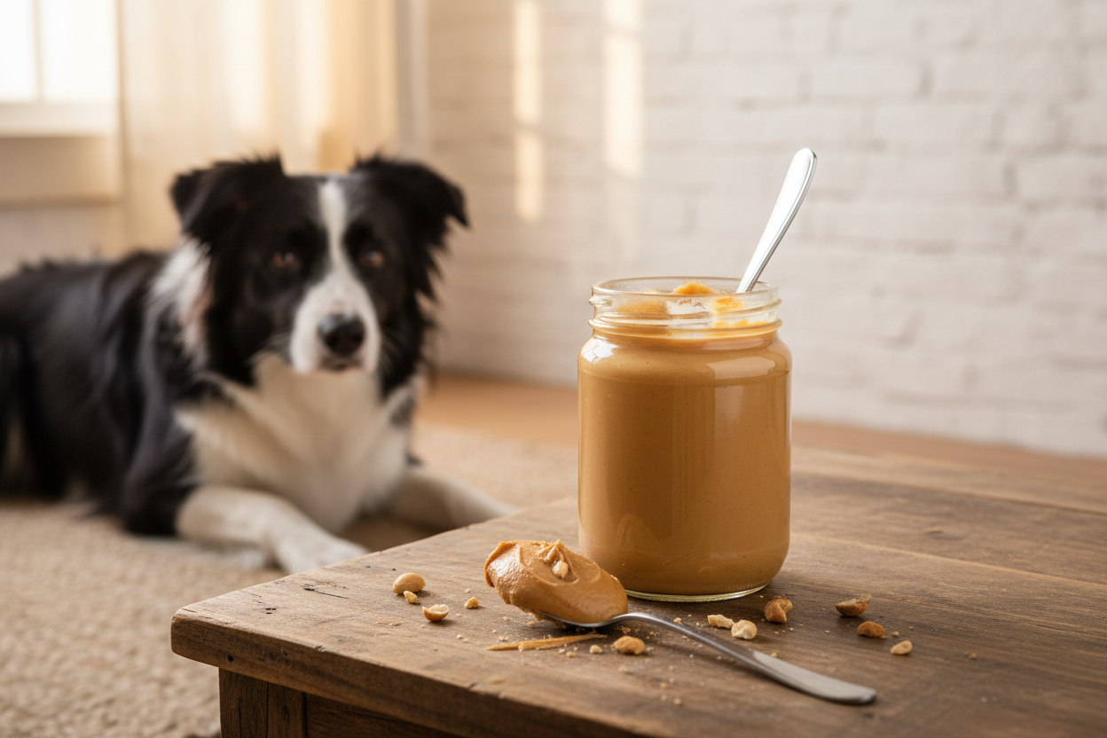 Hond met pindakaas - mag een hond pindakaas eten - Woef Woef Snacks