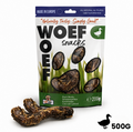 Eendennekken 500 gram, maat L – verpakking natuurlijke hondensnack van Woef Woef
