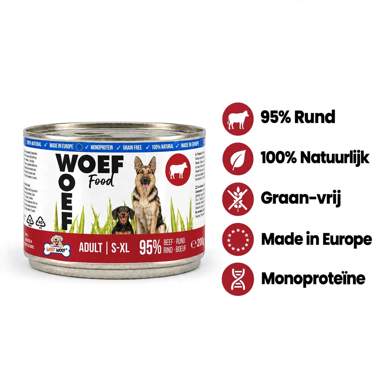 Nat Hondenvoer met Rund 95% - Monoproteïne & Graanvrij