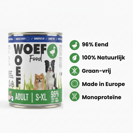 Nat Hondenvoer met Eend 96% - Monoproteïne & Graanvrij